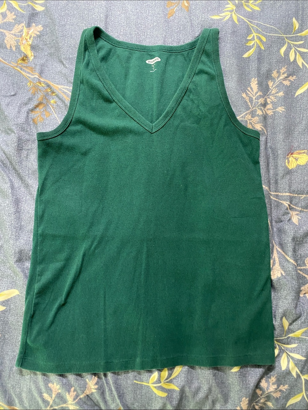 Green ribbed tank top